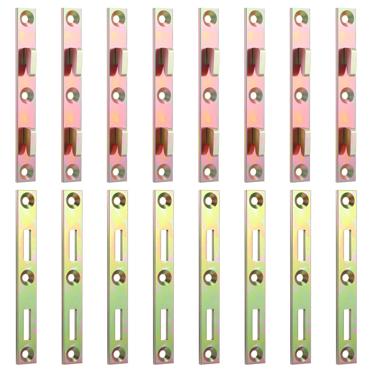 AojSup 8 Sets Metal Bed Rail Fasteners, 5 Inch Heavy Duty Gold