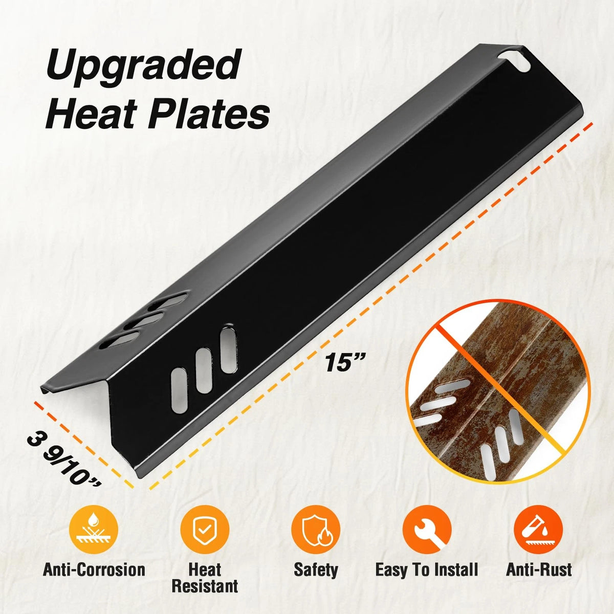 15 Inch Grill Heat Plate Shield, Burner Cover 15" heat tent, black