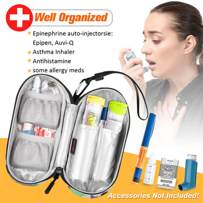 SITHON EpiPen Medical Carrying Case Insulated, Travel Small, Z-Cactus