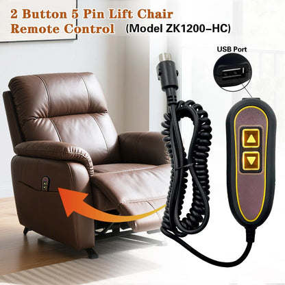 Kariwust 2 Button 5 Pin Remote ZK1200-HC Hand Control Small, Black