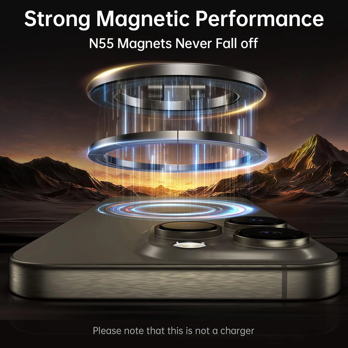 Syncwire Fits MagSafe Car Mount for 2.2" x 2.6" x 3.0", Titanium Black