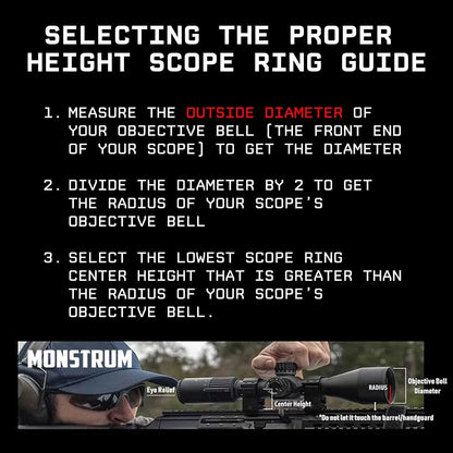 Monstrum Precision Weaver Scope Rings | 1 inch 1 Diameter, Black