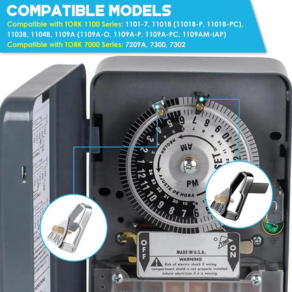 Dreyoo Time Switch Replacement Trippers Kit, 5 ON /5 Off /10 Screws black