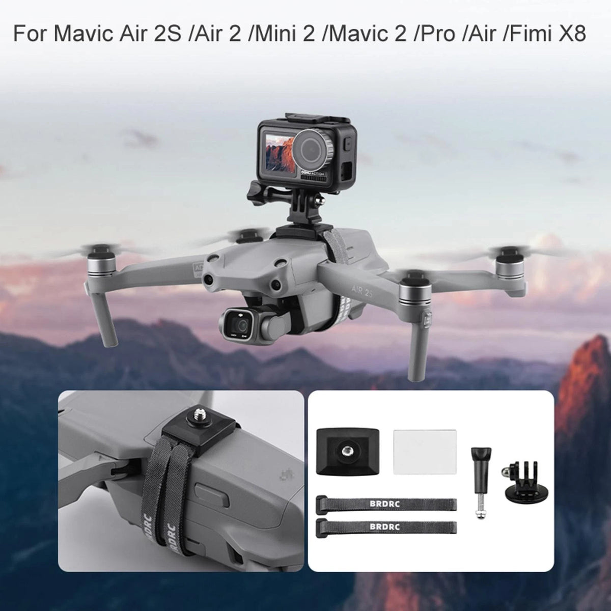 Drone Universal Camera Mount Bracket Adapter for DJI Mini 2 Mavic 2 Pro Air 2S d