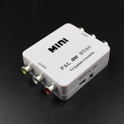 Dual-Way 3 RCA TV System Converter Format Video USB Powered PAL NTSC Converter L