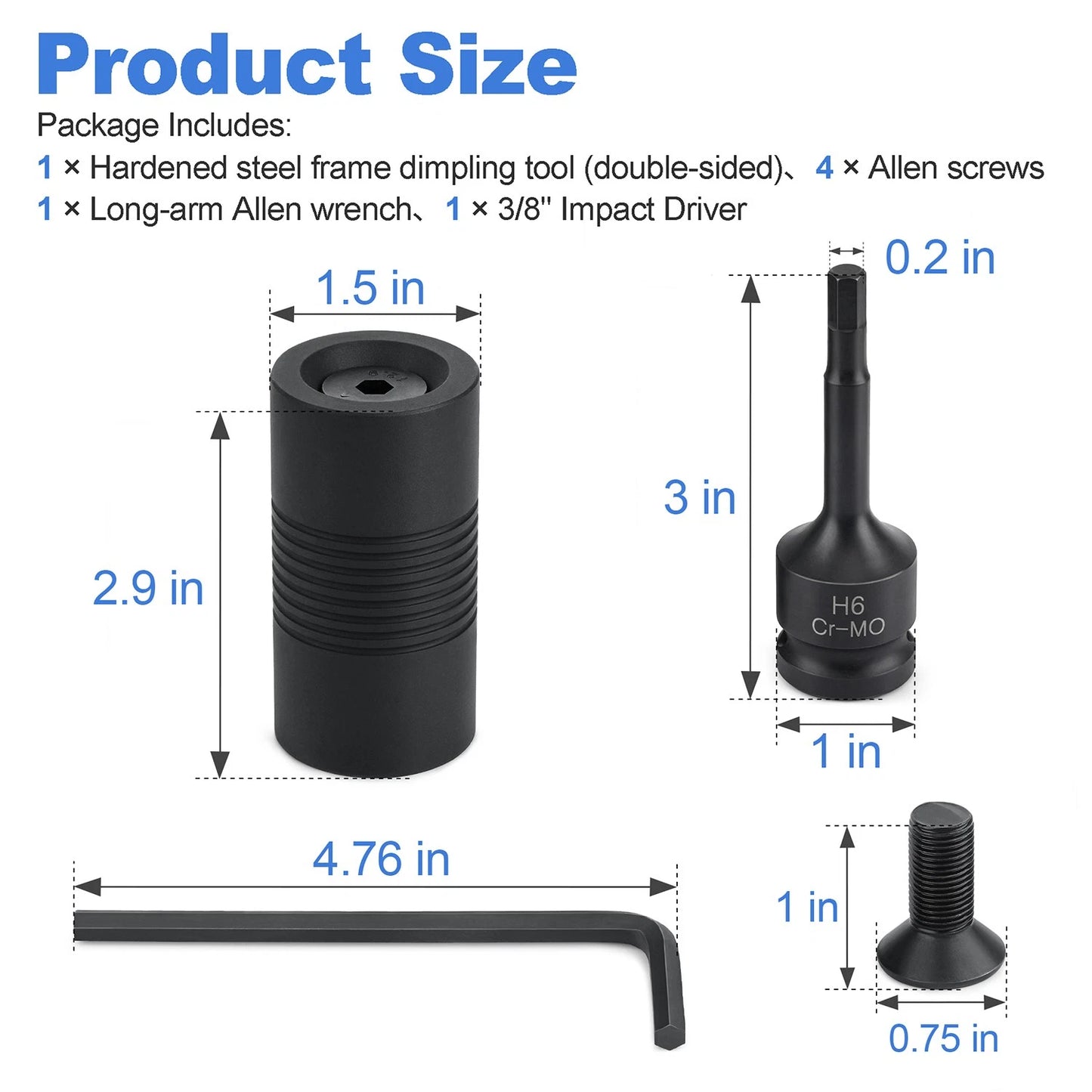 Professional Door Frame Dimple Tool – Double-Sided Hardened Steel Fastener