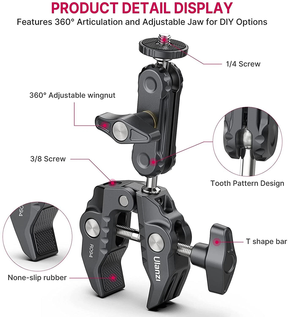 ULANZI Super Clamp Camera Mount Phone Kit, Kit