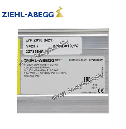 Ziehl-abegg Fan QK08A-2EM.50.CH Cross Flow Fan 230VAC 1.2A 270/280W Cooling Fan
