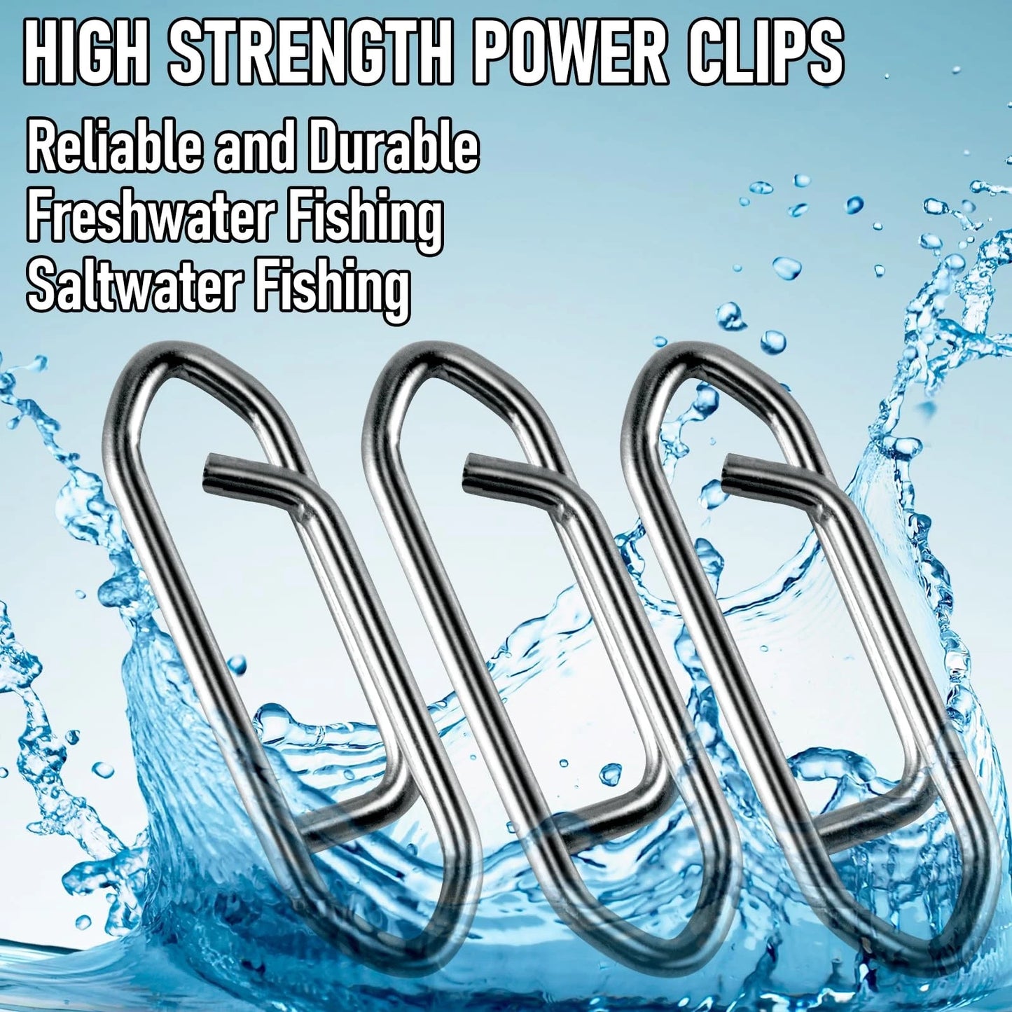 Alwonder 50PCS Fishing Power Speed Clips, High Strength S-50LB-0.7IN