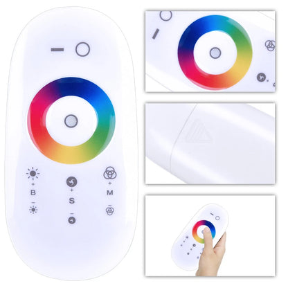 RGB LED Strip Light Remote Controller 2.4GHz RF Wireless Touch Screen DC12/24V