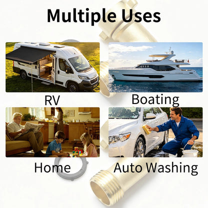 Brass 2pcs 90° Garden Hose Elbow Connector 3/4" Washers Outdoor RV Faucet Camper