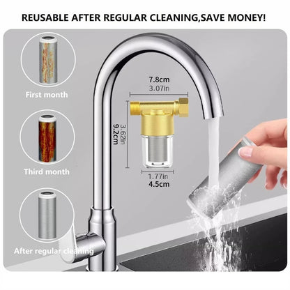 Brass Sediment Filter for Water Heater 40 Micron 1/2 Inch 3/4 Inch Clean Meshes