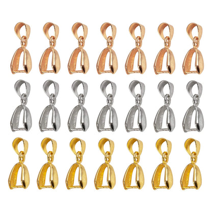 AUEAR, 60 Pack Metal Pinch Clip Bail Clasp 60 Pack, Gold & Silver & Rose