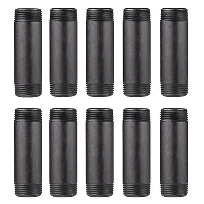 Niubid 10 Pack 1 Inches x 4 Black Malleable Steel 1'' x 4'',