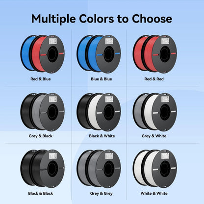 Creality 3D Printer Filament 1.75 millimeters, Pla-red+yellow+blue+grey