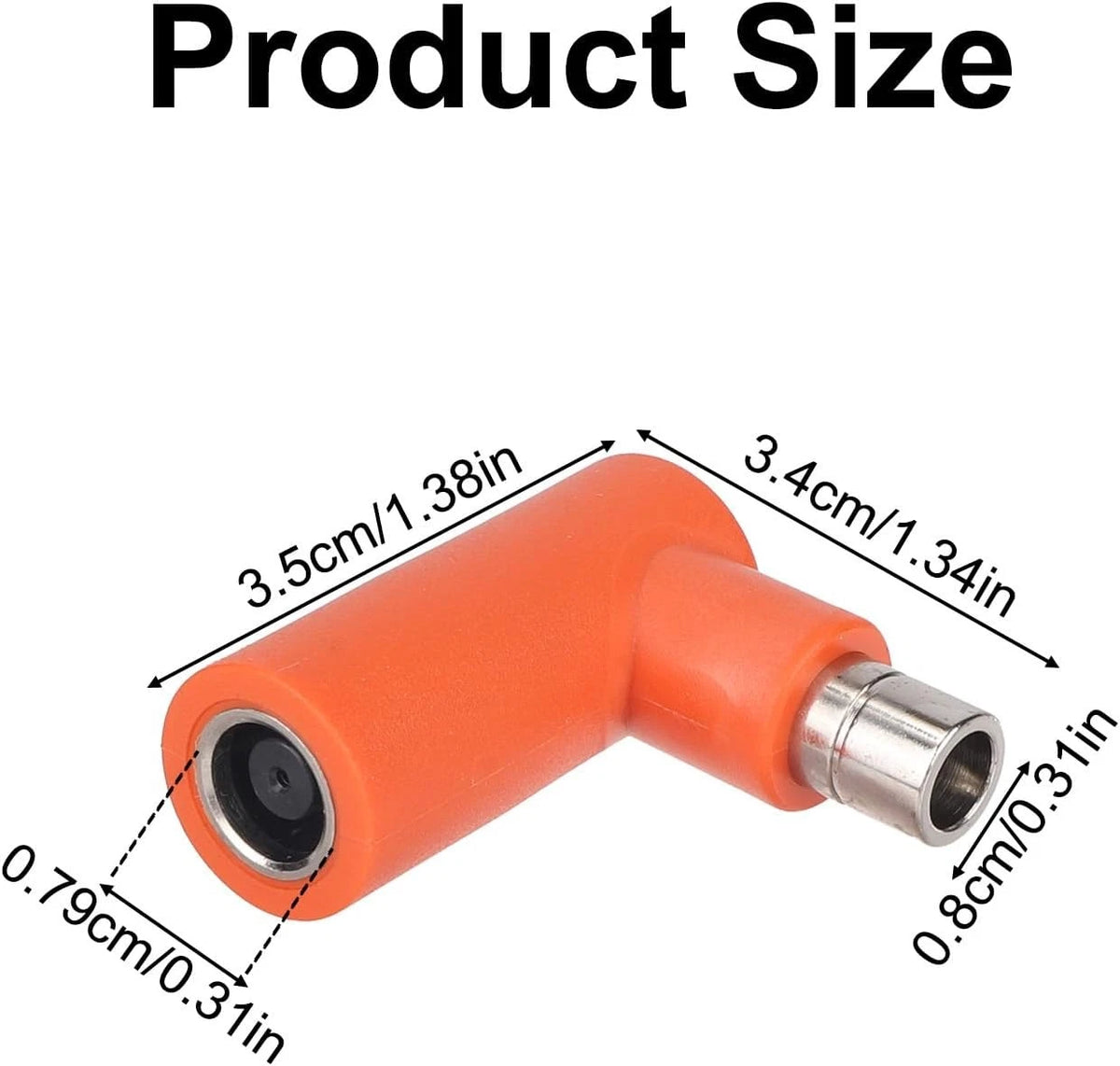 2pcs DC7909 to DC8020 Adapter, 90 Degree Right Angle Copper Core Solar Orange