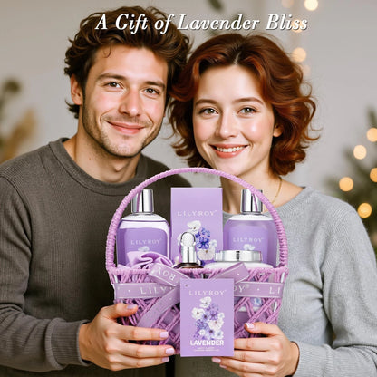 Spa Gifts Set, Birthday Gift for Mom - Lavender Baskets Purple