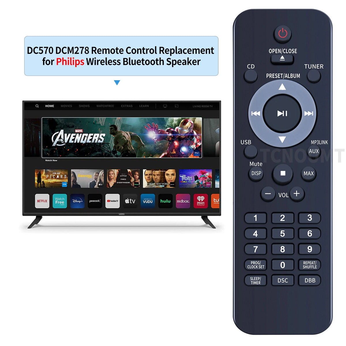 Remote Control For Philips DCM292 DCM276 DCM278 DCB852 Music Sound System