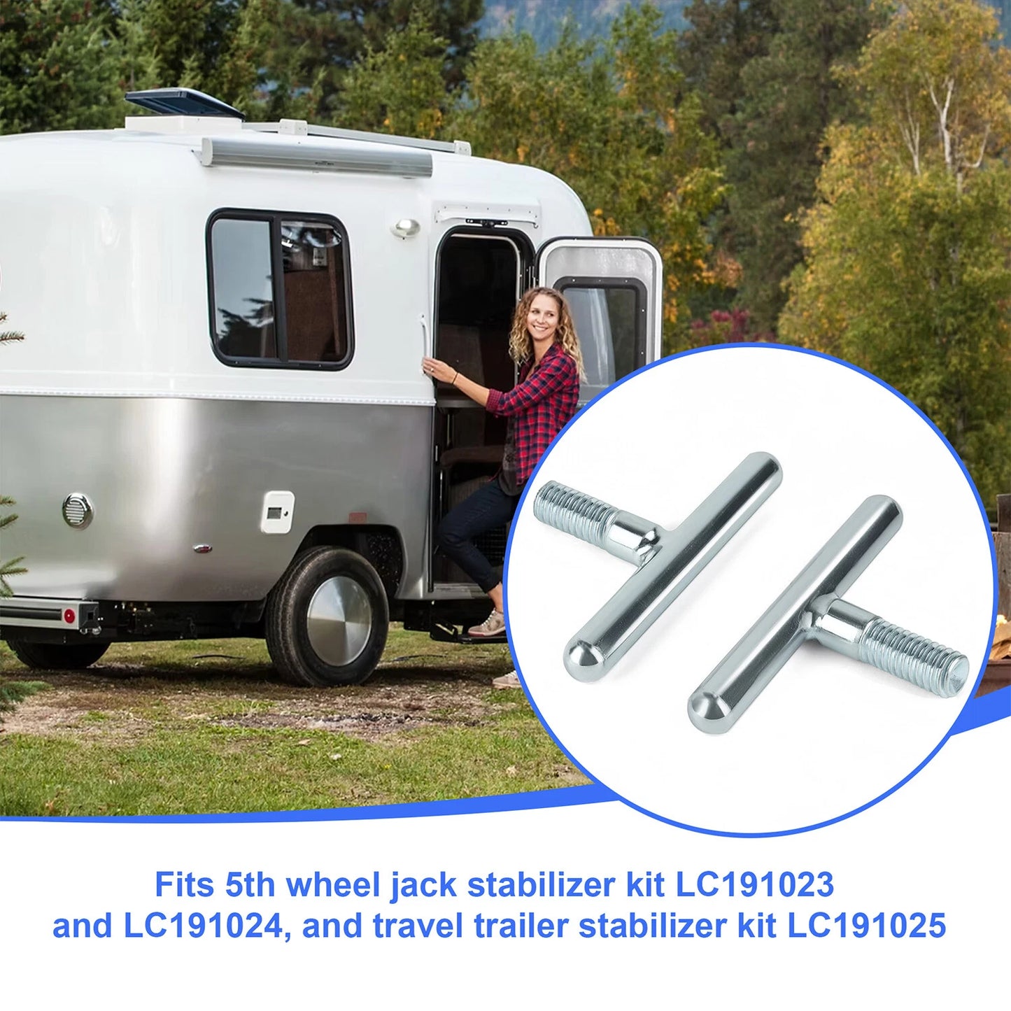 2Pcs T-Handles Bolts For JT's Strong Arm Jack Stabilizer 314594
