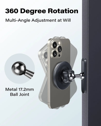 APPS2Car Magnetic Phone Holder for Gym, Alloy Base & Ball Joint, Attach Black