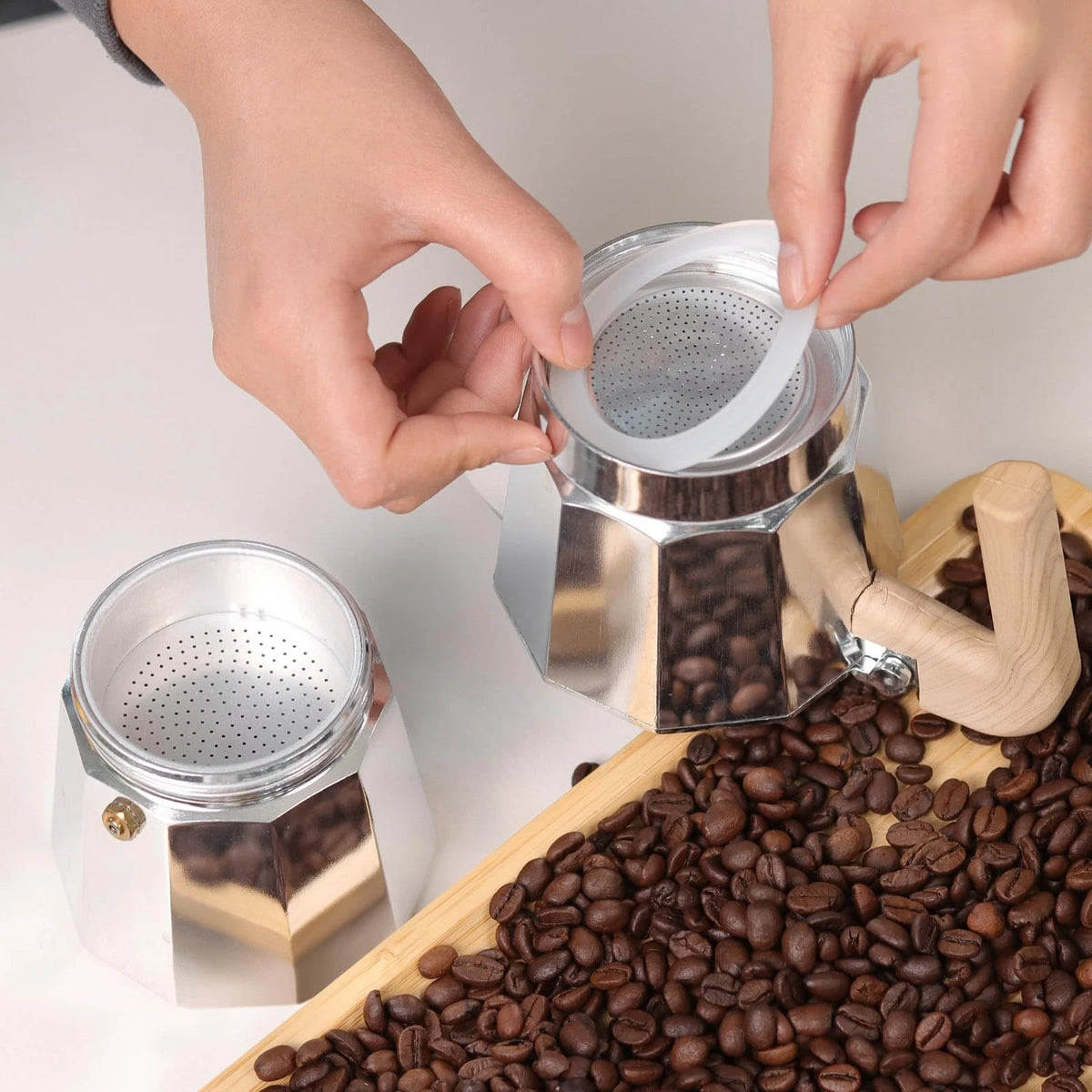 Sivaphe 9 Cup Stovetop Espresso Coffee Maker Replacement 9 cup, Silver