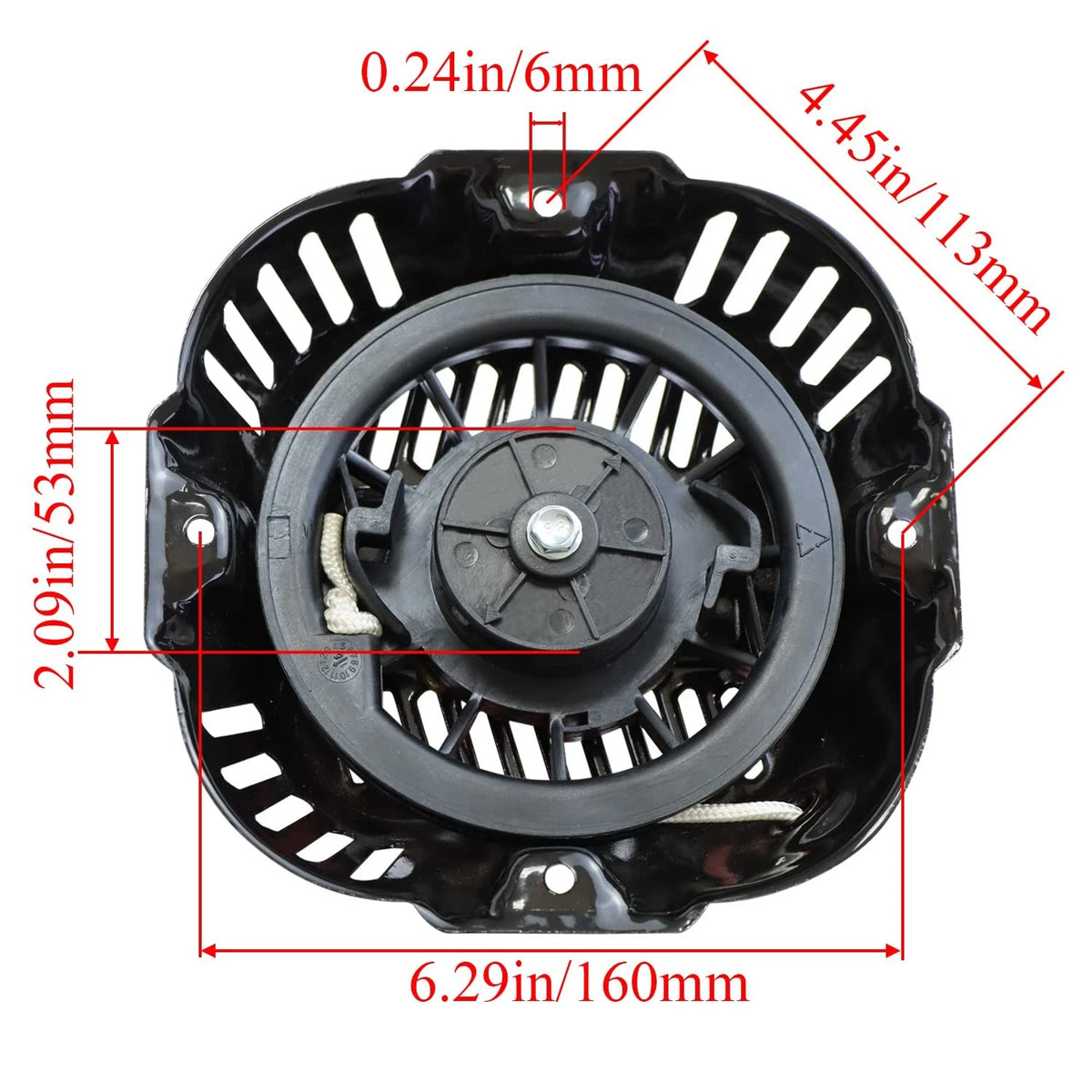 WOTIAN Pull Start Assembly Compatible with Generac 196cc 208cc 212cc, Black