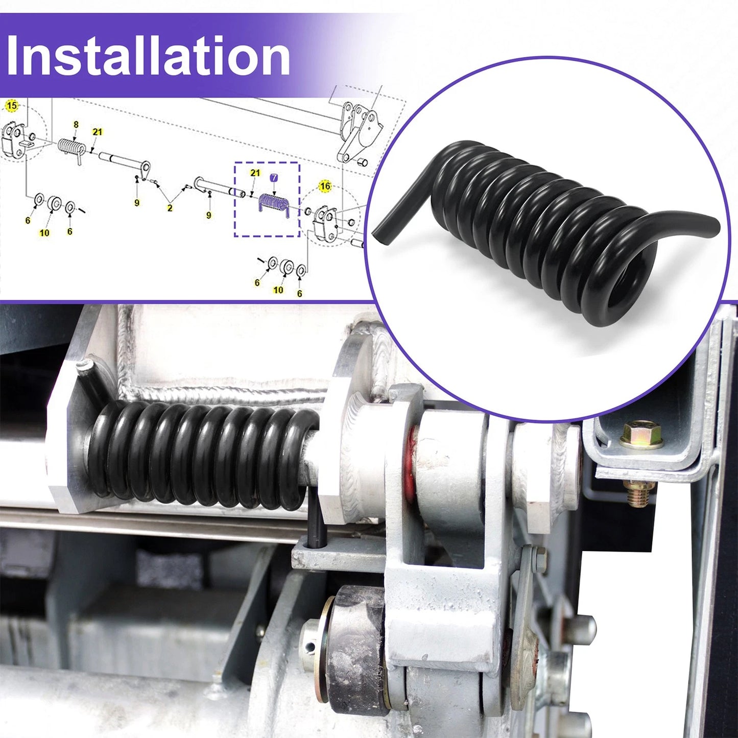 ‌226363-01 Liftgate Torsion Spring RH,Passenger Side for Maxon GPT,GPTLR & GPTWR