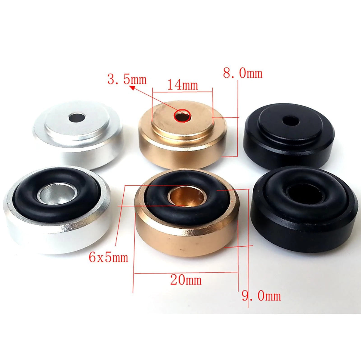 4pcs 20x8mm Aluminum Isolation Feet Stand For CD Turntable Radio AMP Amplifier D