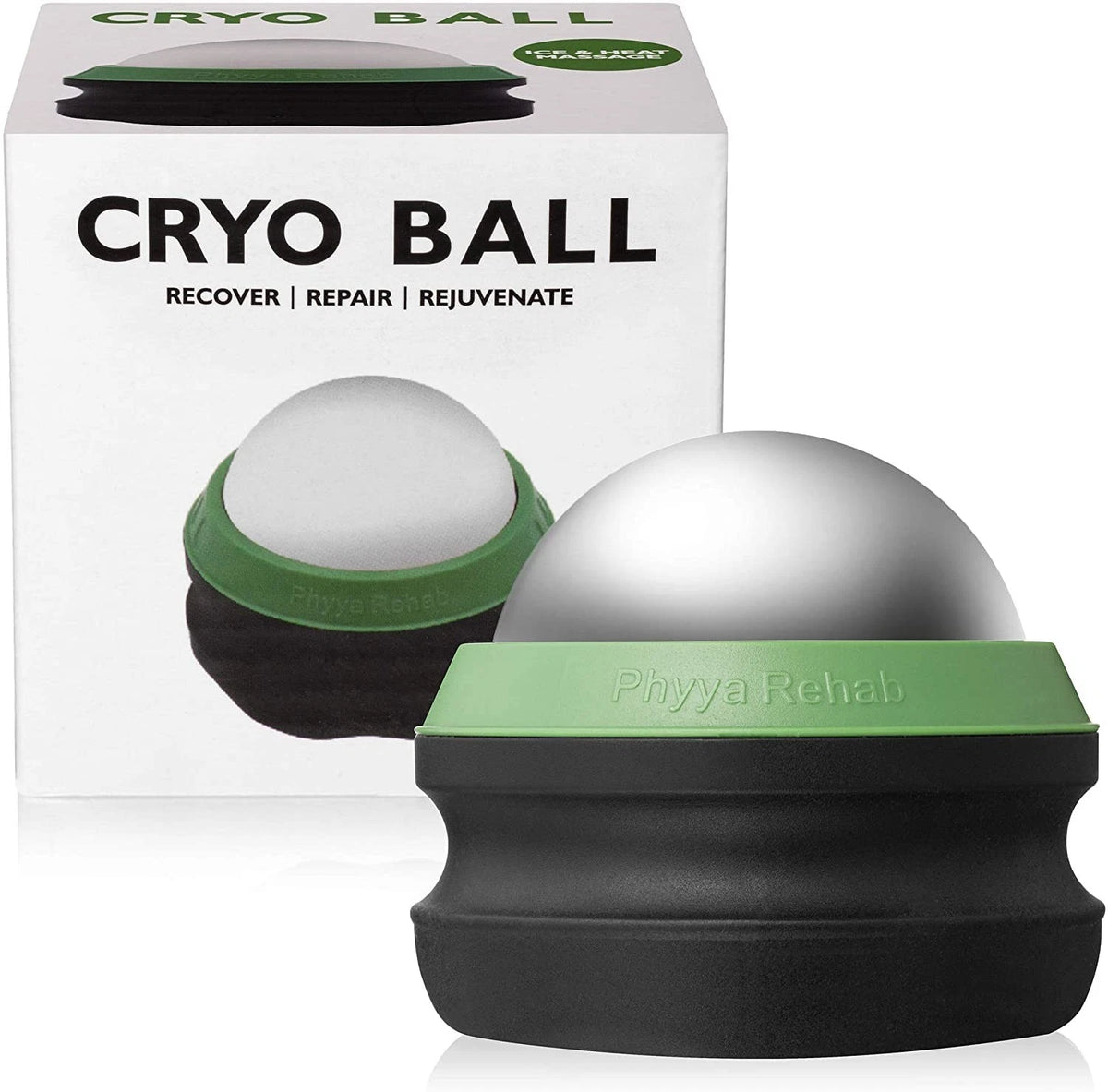 Phyya Rehab - Massage Ice Roller Ball - 1 Count (Pack of 1), Silver