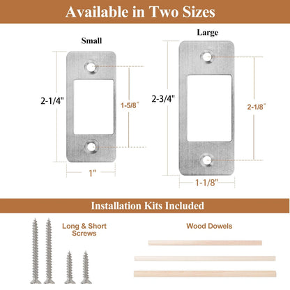 MOSECYOU Deadbolt Restorer Strike Plate, Small: 2-1/4" x 1" (1 Pack), Silver