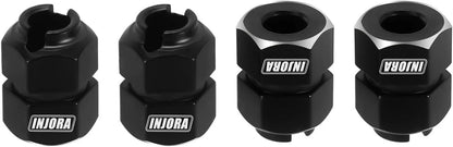 INJORA Thickness 9mm(+5mm) Black Brass Wheel Hex with Nuts for TRX4M