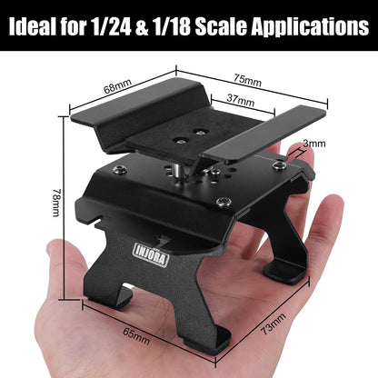 INJORA Aluminum 80g RC Car Stand with Shock Holder for 1/24 1/18 Small, Black