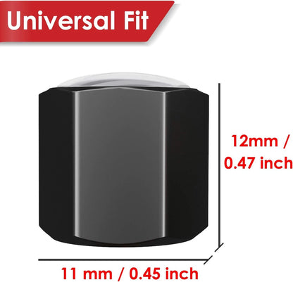 American Flag Tire Valve Stem Caps, USA with O Black Gray (12 Pack)