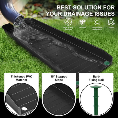 4 Pack Gutter Downspout Extensions,Rain Splash 4 Pack, Black
