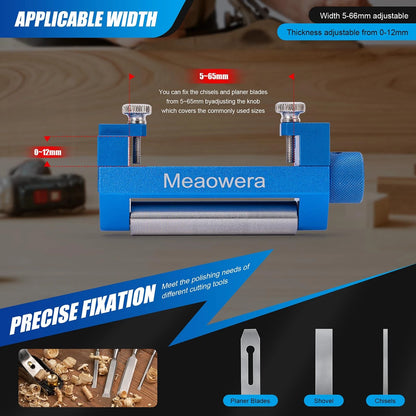 Chisel Sharpening Kit with 105*26*53mm, Blue Honing Guide and Stone