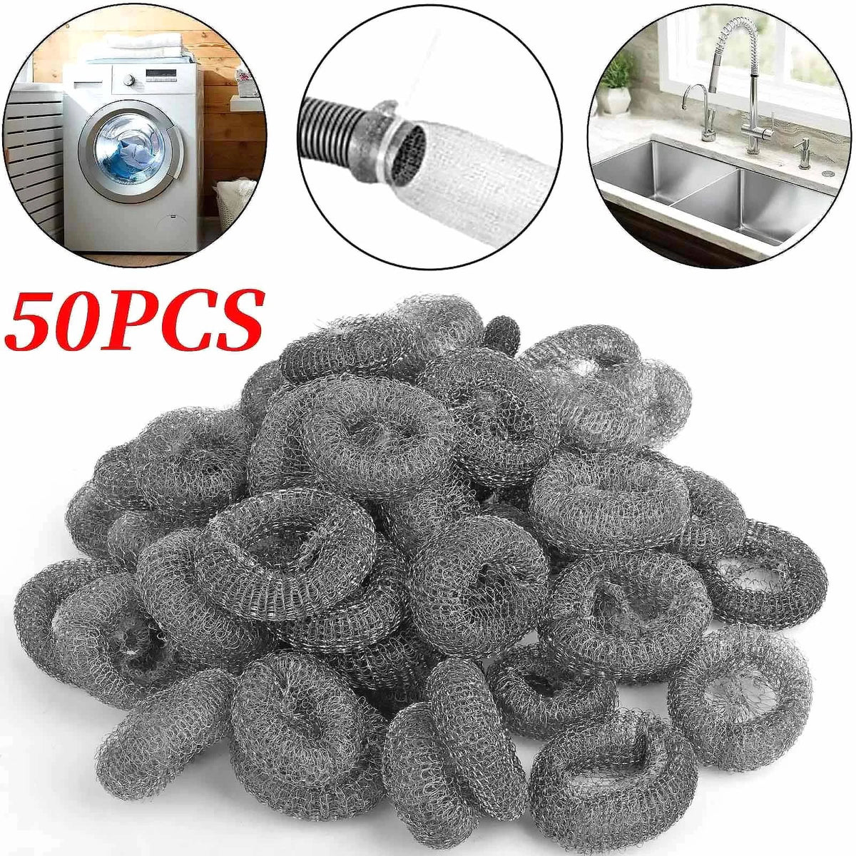 50PCS rust-resistant Washing Machine Drain Filters With Easy installation