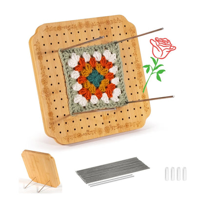 CraftyManor 7.6 in Blocking Boards for Crochet Projects with Rose Wood 7.6‘’