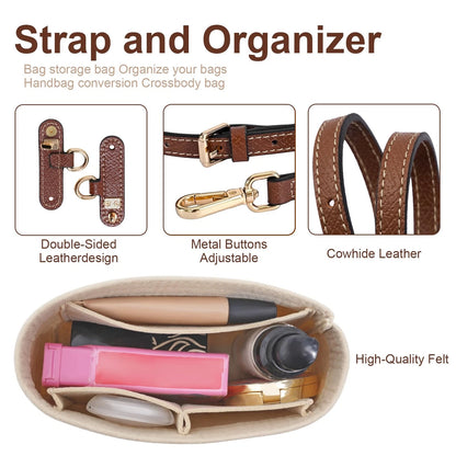 LOUKAYCCI 2 Kit Mini Bag Leather Shoulder Strap and Beige Felt with