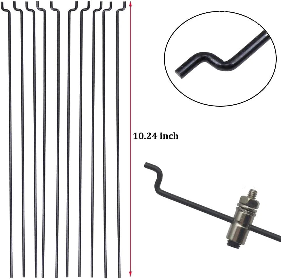 10 PCS 0.047x10.24" Steel Pushrods And 10 Nylon 0.79x0.43" Lock on...