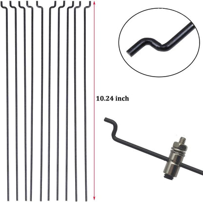 10 PCS 0.047x10.24" Steel Pushrods And 10 Nylon 0.79x0.43" Lock on...