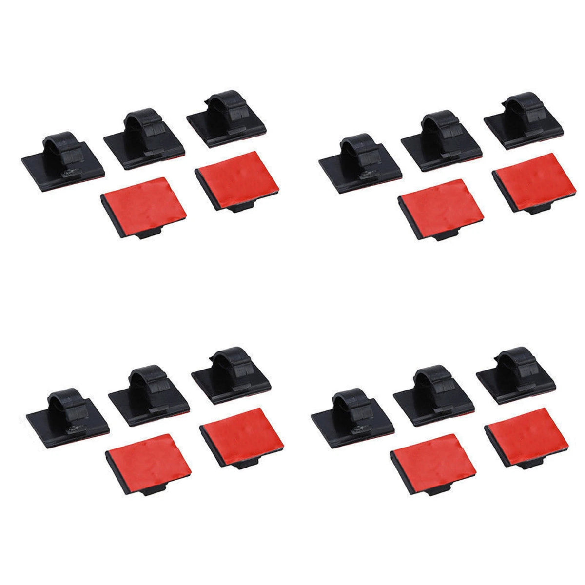 20 Pack Self-Adhesive Wire Tie Cable Clamp Clip Holder For Car Dash Camera D