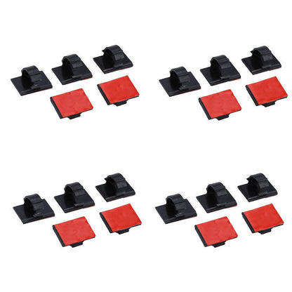 20 Pack Self-Adhesive Wire Tie Cable Clamp Clip Holder For Car Dash Camera D