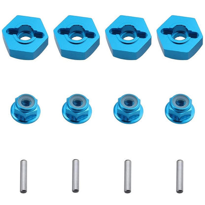 Hobbypark 12mm Aluminum Wheel Hex Drive Hub Adaptor (4P) & M4 Small, Blue