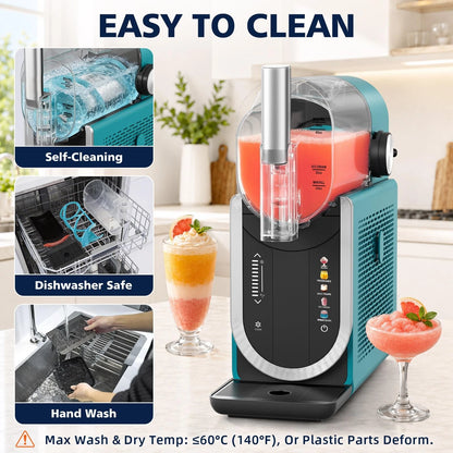 Slushie Machine No Ice Needed, Slushy for Home, 5 Large, DARK GREEN