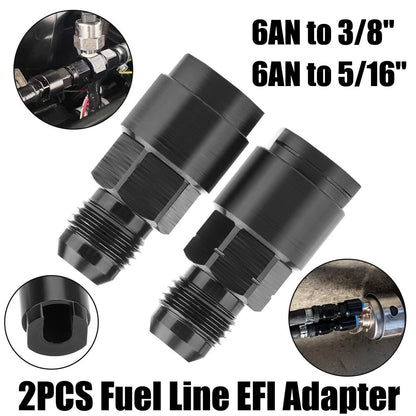 2pcs 6AN Male to 3/8"& 5/16" Hardline Tube Fuel Line Fitting Compression Adapter