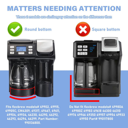 12 Cup Coffee Maker Carafe Replacement Pot Compatible with Hamilton 12, Black