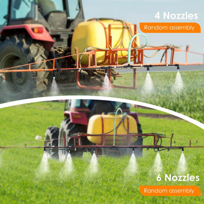 6 Nozzles 18 nozzle tips, 2 sizes (3/8 inch or 1/2 inch), Sprayer Boom Wand