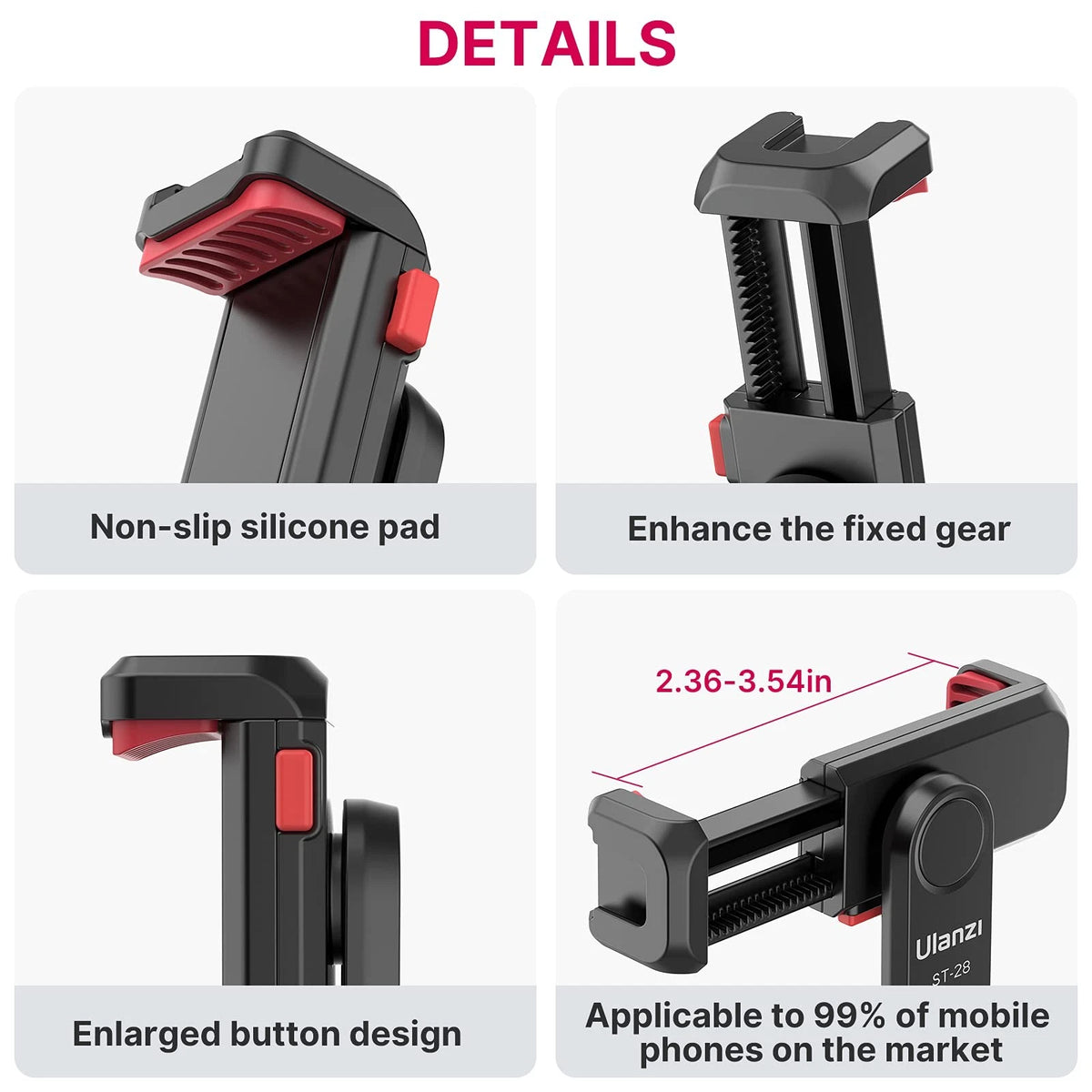 Phone Tripod Mount Holder for iPhone - ULANZI ST-06S Camera 10*8*6cm,