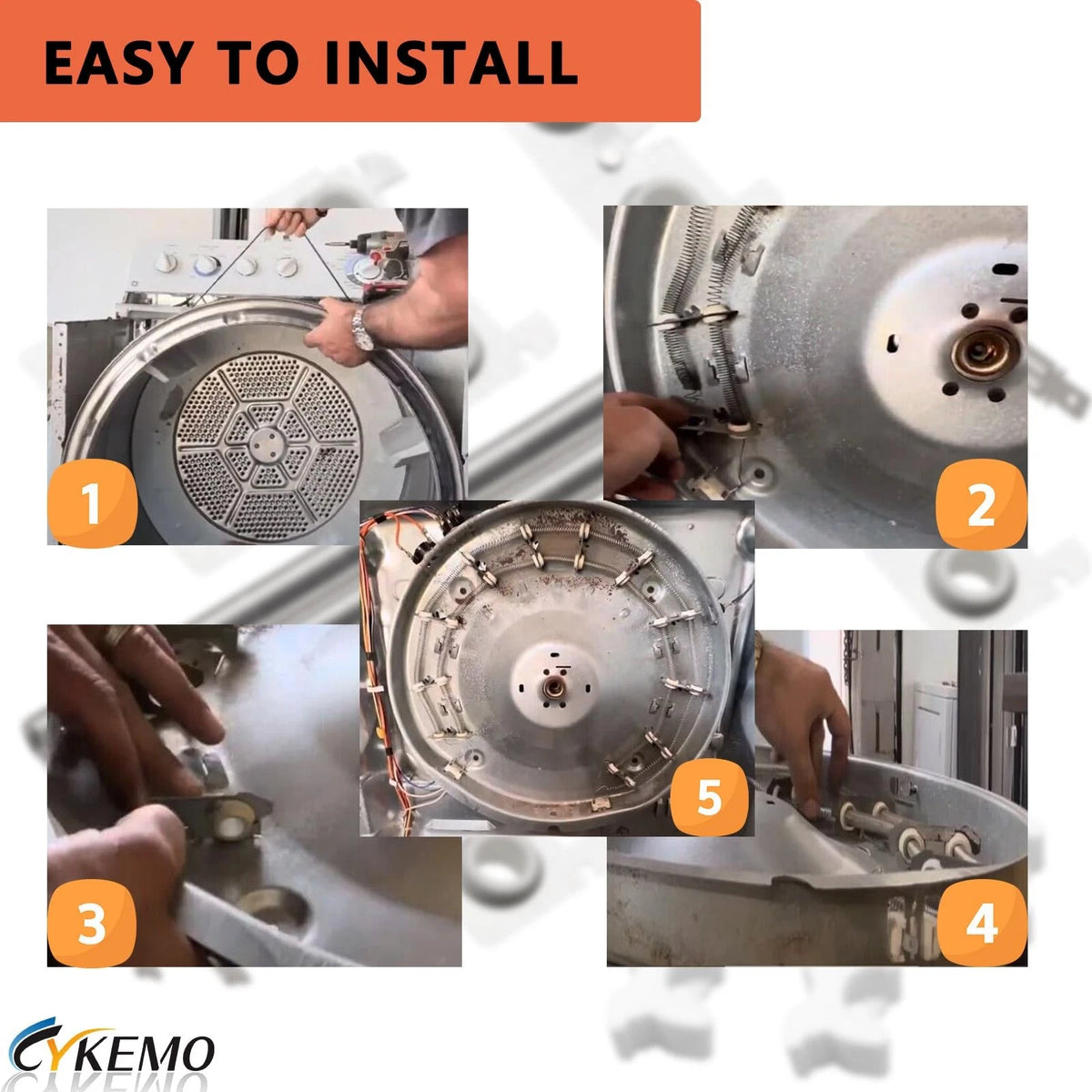 Upgraded Dryer Heating Element Coils Kit WE11X10007 WE11M23 with 6 Ceramics...