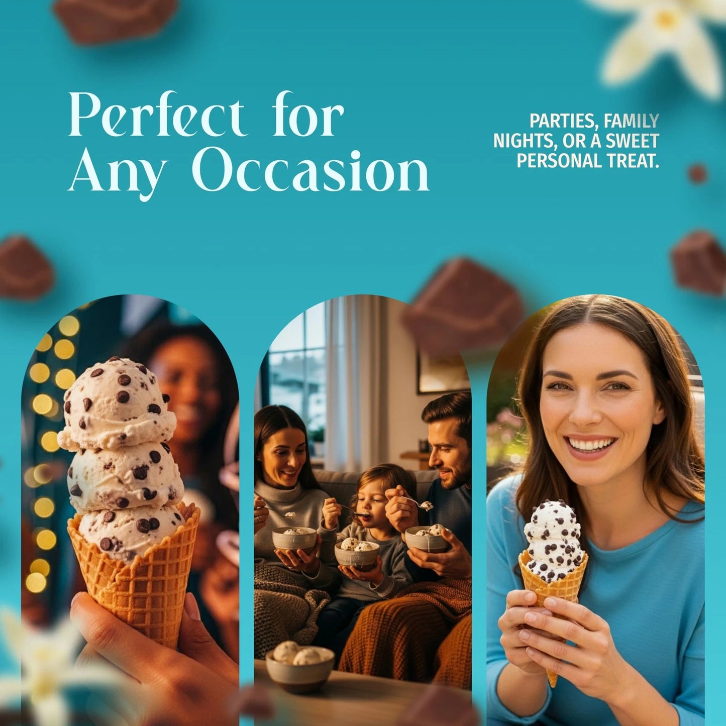 Triple Scoop - Premium Vanilla Choc Chip Ice Cream Mix For 1 Pack